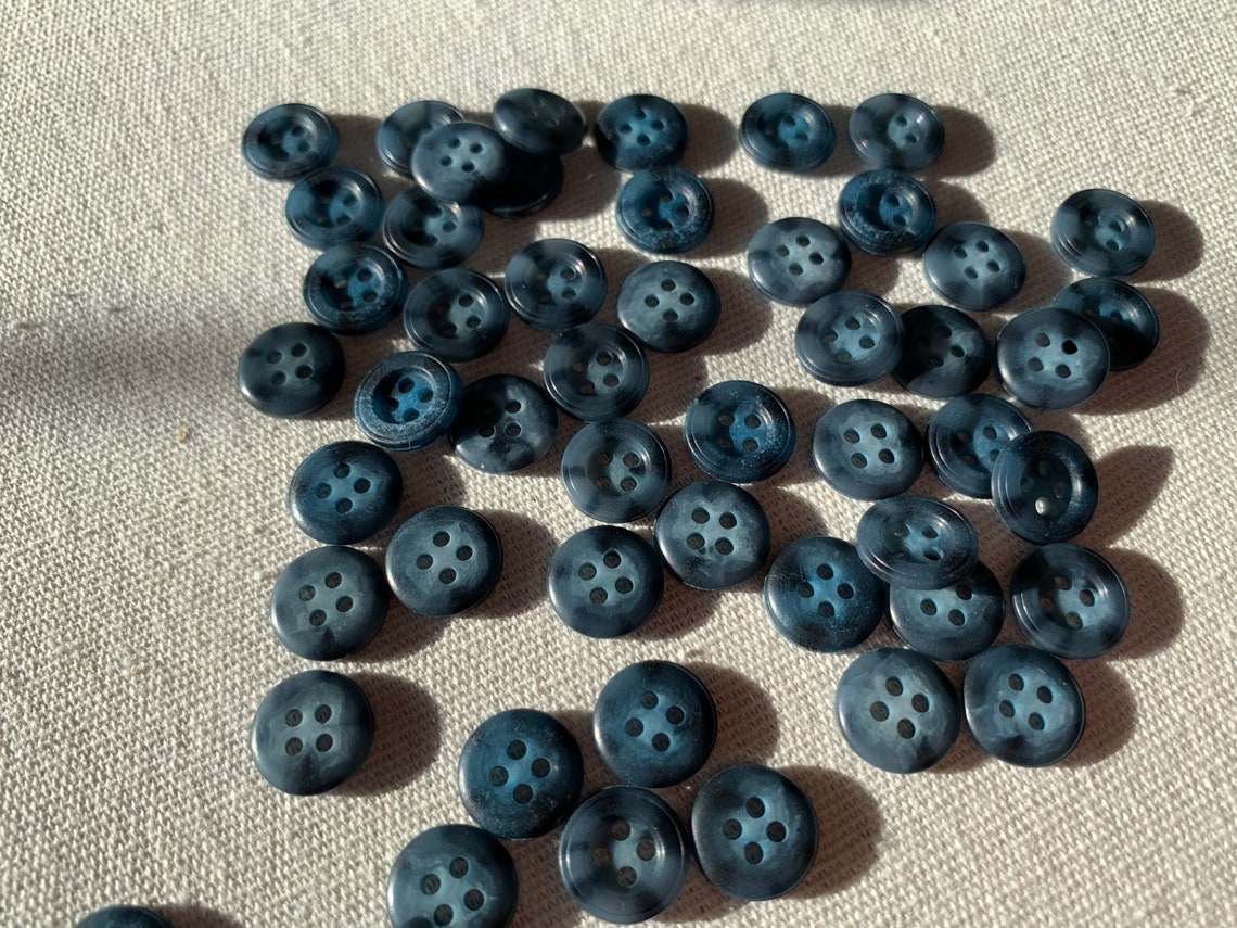 Small Blue Marble Look Buttons 14 Mm 1/2 Inch Sewing Buttons Etsy