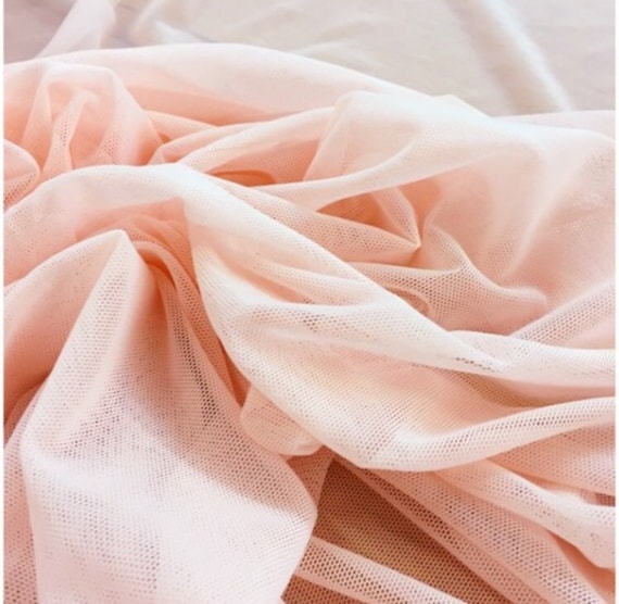 Blush Stretch Power Mesh Fabric by the Yard, Rose Power Mesh, Soft