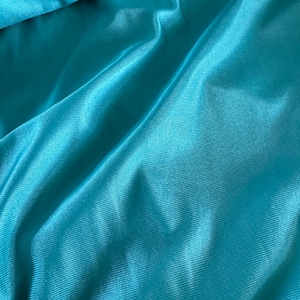 Turquoise tricot fabric Stretch nylon tricot fabric shiny stretch  fabric dress shirt lingerie