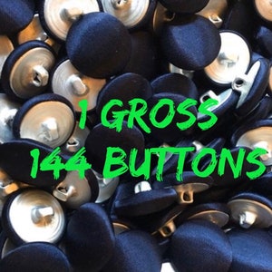 144 sewing buttons Navy satin covered button 16mm- 5/8&quot; inch  color Navy- blue satin covered button navy blue covered buttons with shank