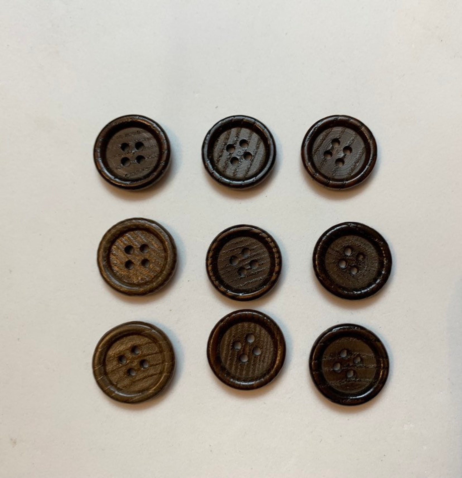 Brown - 1.5cm Handmade Fabric Small Button (Set of 12) 31 main image 1