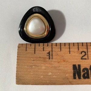 Medium Triangle Black Buttons With Pearl Center Button With Gold and ...