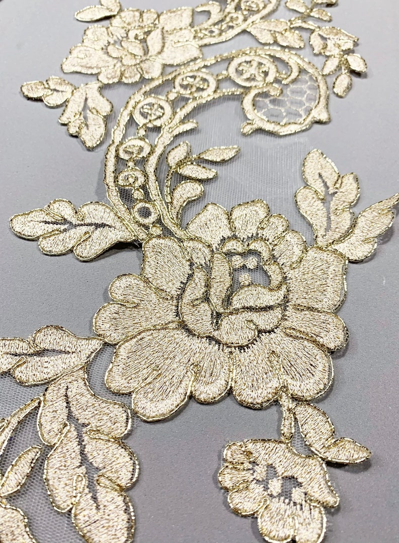 Gold Metallic Applique Applique Lace Pair for Lyrical Dance Etsy