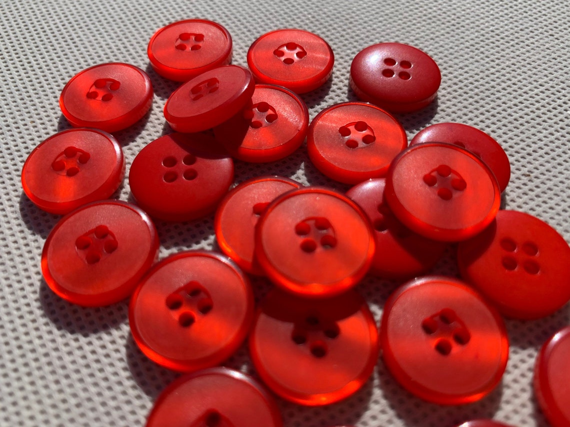 Medium Button Red Sewing Buttons 3/4 20mm Sewing Button Etsy