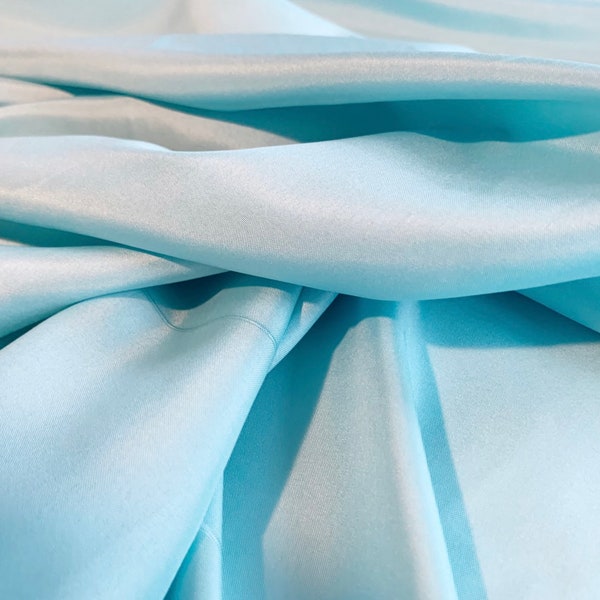 Light blue lining Pongee lining 60" by the yard light weight lining dress Fabric 60" wide soft  fabric, poly lining, fabric lining