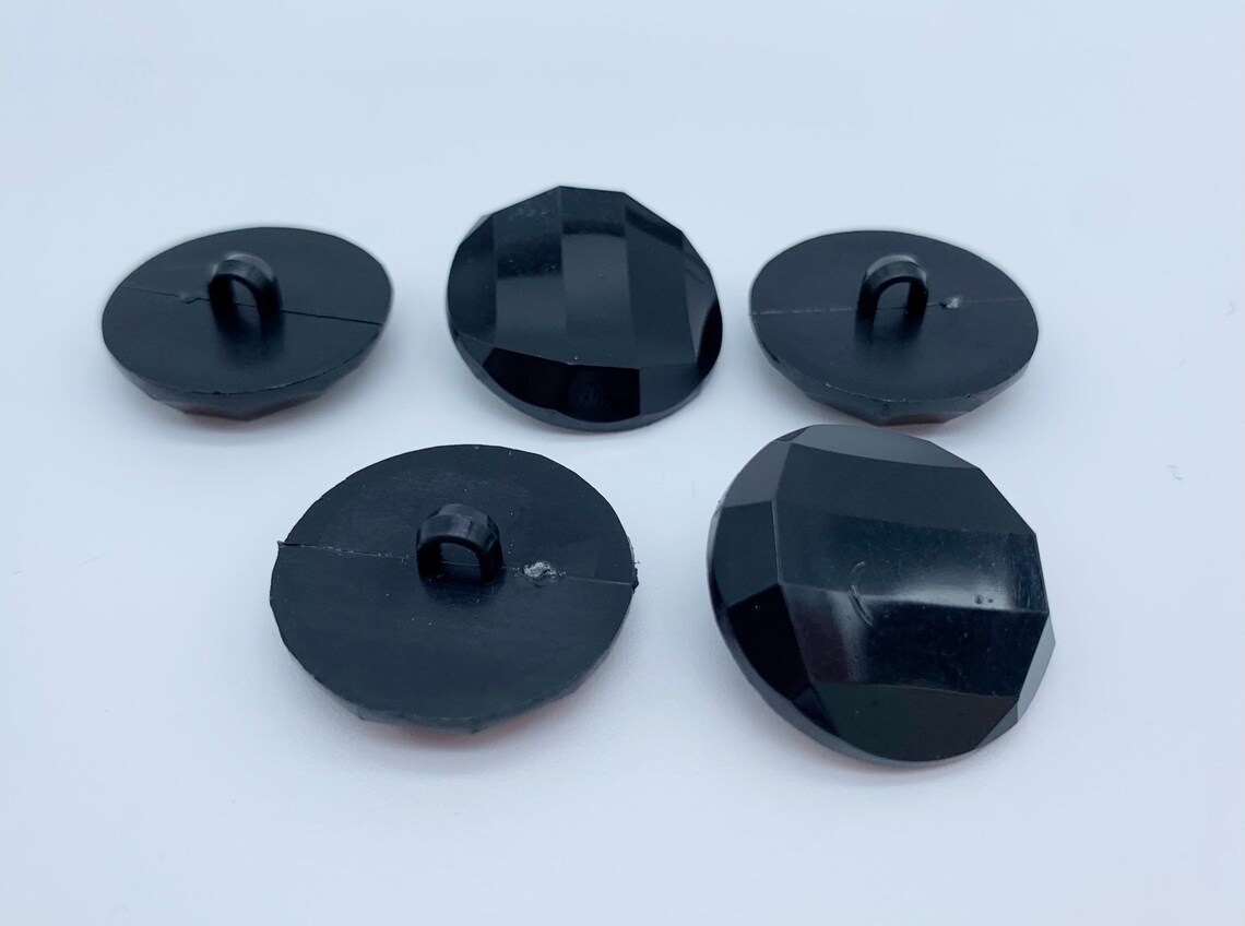 Medium Black Shank Back Buttons 1 Inch Sewing Buttons 5 Etsy