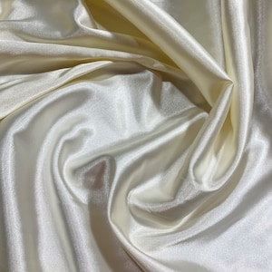 Ivory Stretch Satin, polyester spandex satin fabric shiny stretch satin fabric dress shirt lingerie