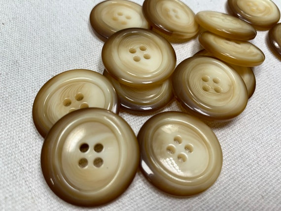 Large buttons marbled light brown and tan plastic sewing | Etsy