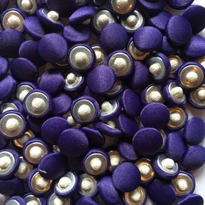 Bridal Buttons satin covered by the Dozen color Barney Purple covered buttons. Barney Purple satin covered button purple covered buttons.