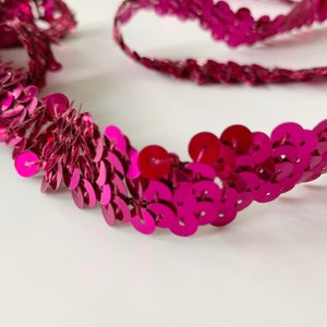 Fuchsia Pailletten borte Stretch Pailletten Pailletten Brautborte Zierborte Kostüm borte 3/4" breite