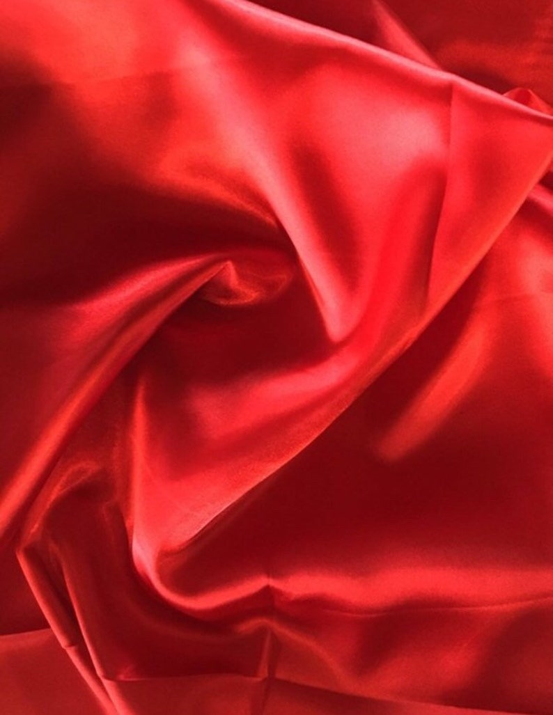 Red Stretch Satin polyester spandex satin fabric shiny stretch satin fabric dress shirt lingerie