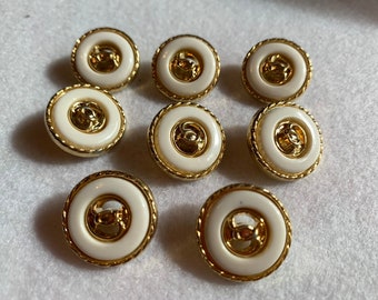 Botones medios botones blancos con botón oro centro de plástico botones de costura 3/4 "6 a la orden