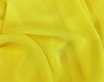 Gelber Hallo Multi-Chiffon-Stoff, Leichte Sheer 60 "Breit