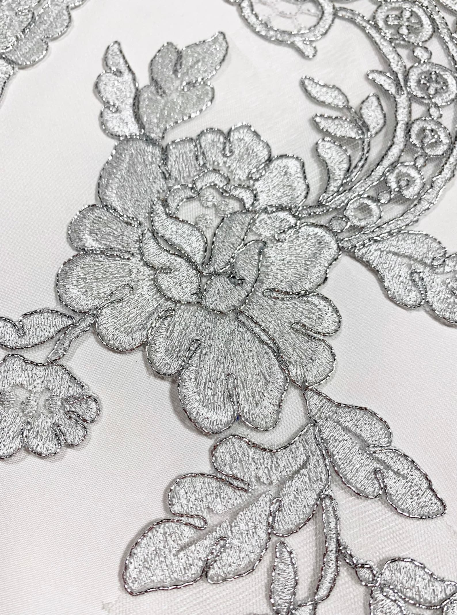 Silver Metallic Applique Applique Lace Pair for Lyrical Dance Etsy