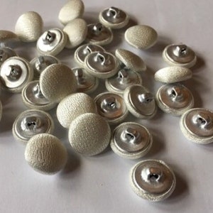 Ivory crepe back satin Covered Buttons, Vest Buttons,  Satin Covered Tuxedo Buttons, Vest Button 5/8" , 17mm, with Sturdy Metal Shank