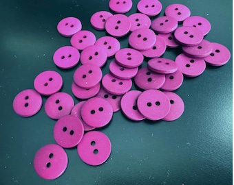 Medium vibrant purple sewing buttons 15mm 5/8inch, 6 flate sew throughplastic buttons