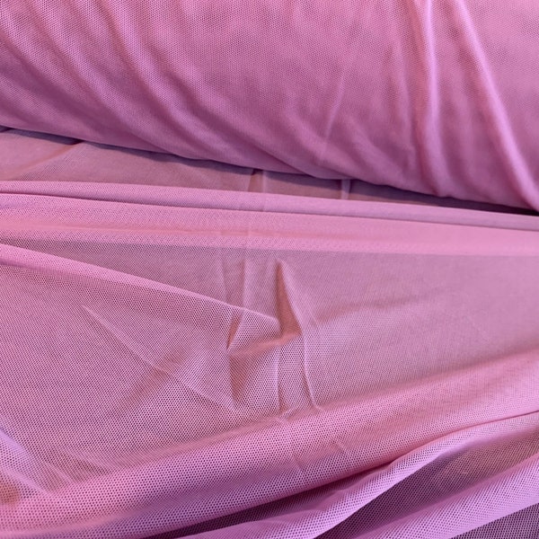 Mauve Stretch Power Mesh Fabric By the Yard, rose Power mesh, Soft Sheer Drape Mesh Fabric, Stretch Mesh Fabric, Performance Mesh Fabric