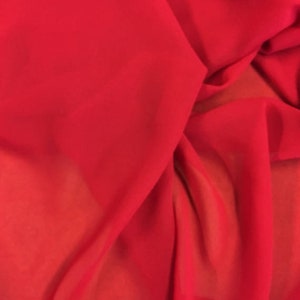 Red chiffon Hi Multi Chiffon Fabric by the Yard, Chiffon Fabric, Wedding Chiffon Lightweight Chiffon dress Fabric 60" wide soft sheer fabric