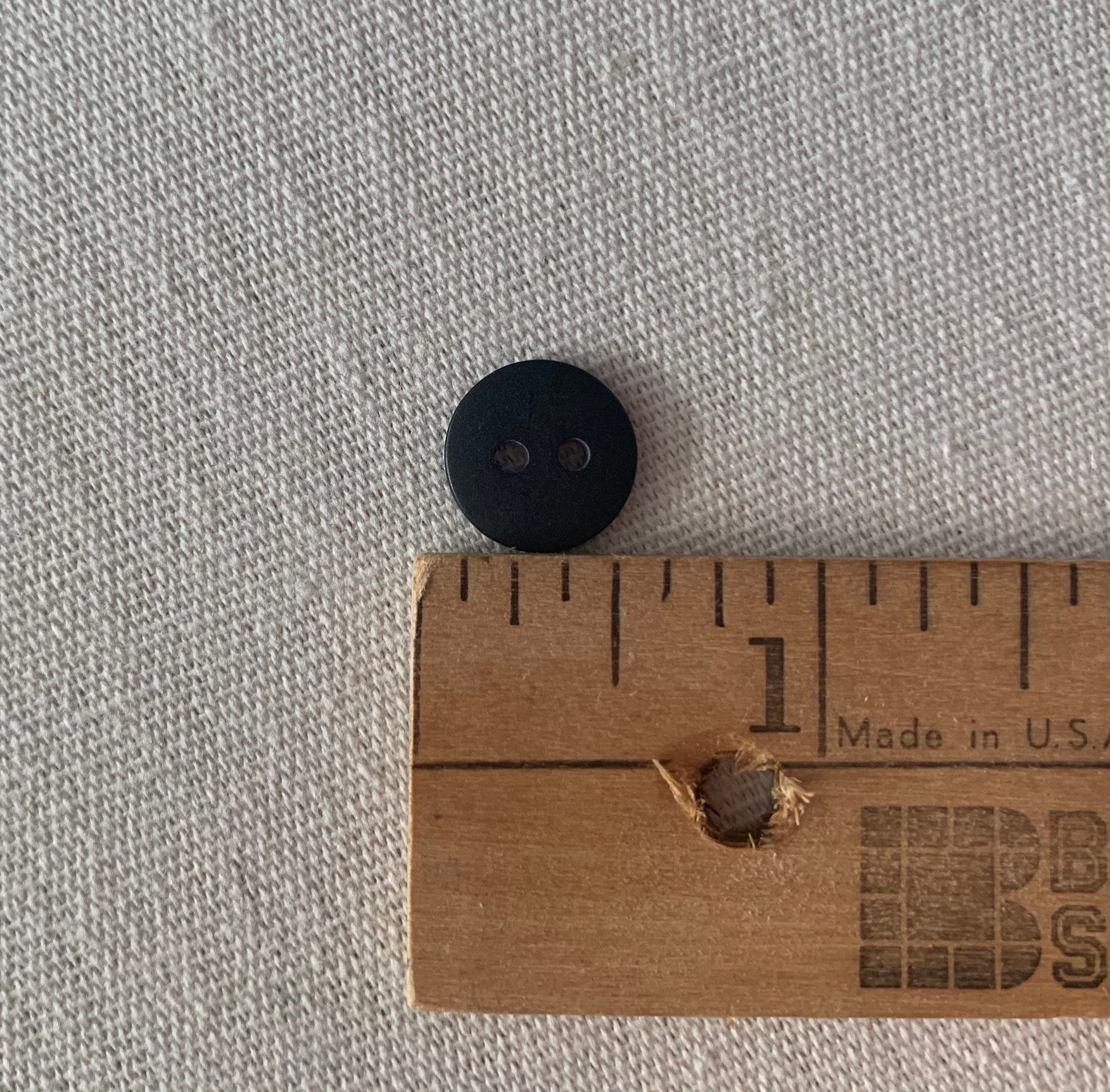 Black - 1.5cm Handmade Fabric Small Button (Set of 12) 07 main image 1