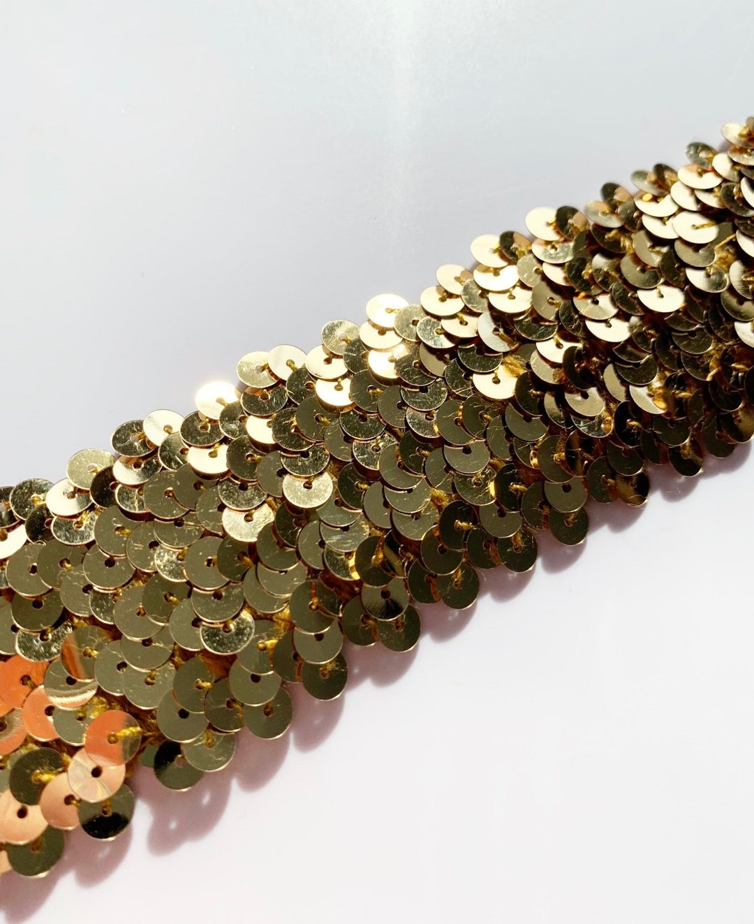 Gold Sequin Trim Stretch Sequin Trim Sequins Bridal Trim Prom Trim