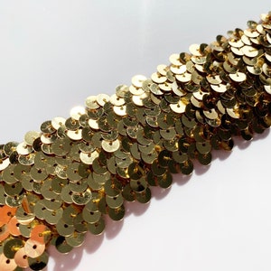 Gold Pailletten Borte Stretch Pailletten Pailletten Brautborte Zierborte Zierborte 1 1/2" Breite