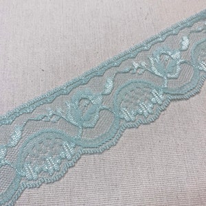 Domestic lace trim 2” light teal scalloped trim