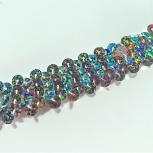 Regenboog metallic zilveren pailletten trim stretch Trim Pailletten bruids trim prom trim kostuum trim zilveren trim 3/4 "breedte
