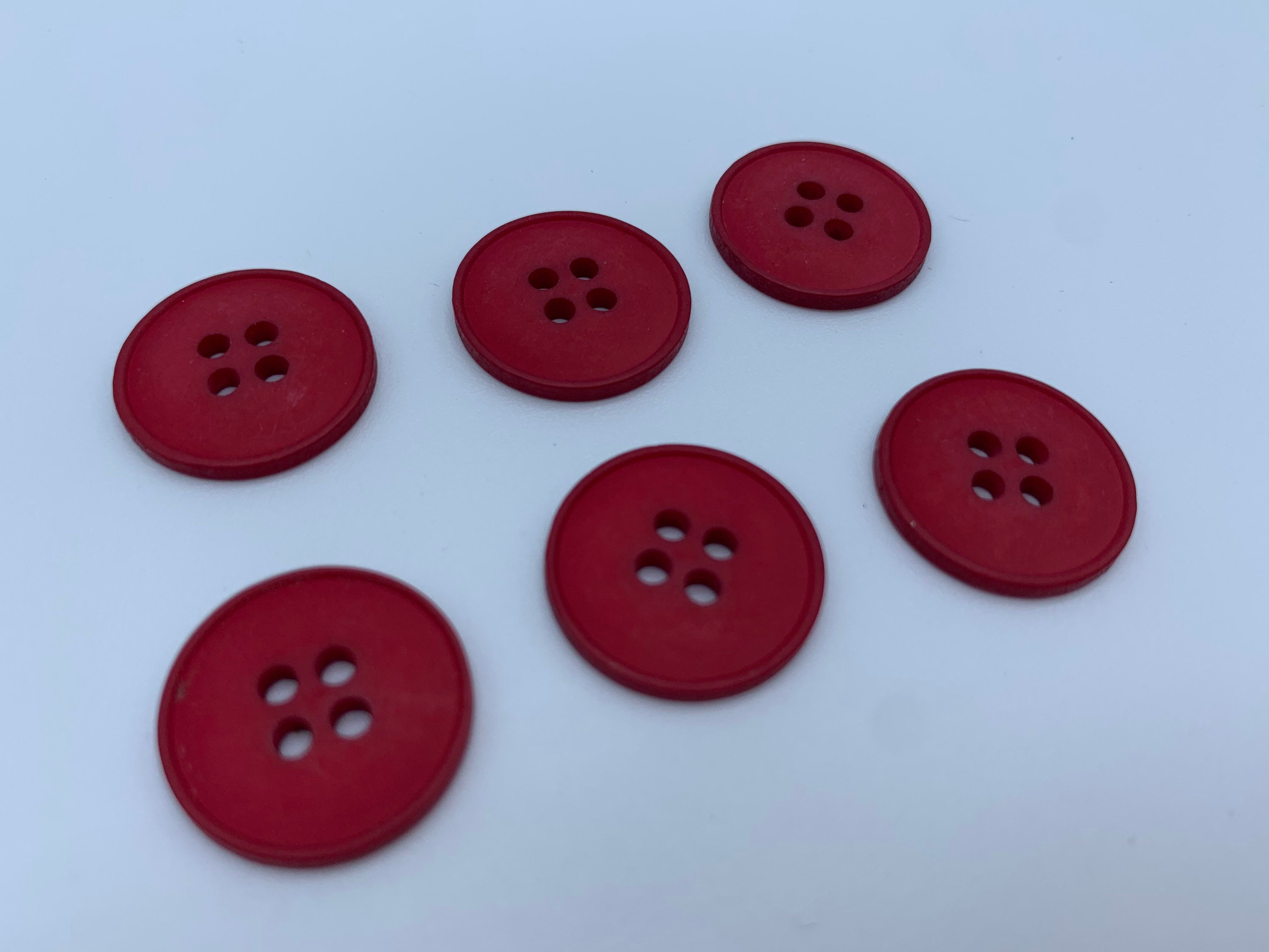 Small Red Sew Through Buttons Sewing Buttons 3/4 6 Sewing Etsy UK