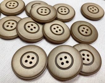 Botones grandes marrón / bronceado plástico botones de costura 1 1/8 "botón de costura 4 agujeros botón de costura