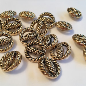Medium antique gold buttons plastic sewing buttons 1&quot; 25mm antique gold shank vintage sewing button