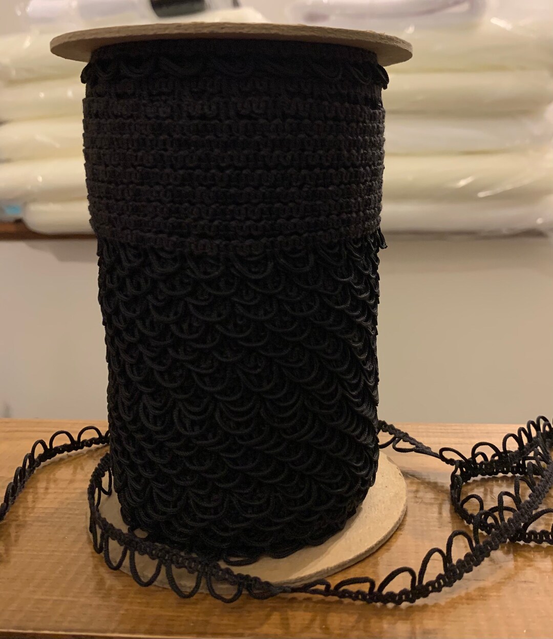 Button Looping-black Loops for Button Cotton Looping- by the Yard - Etsy