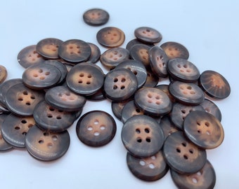 Botones de costura marmolados medianos marrones y bronceados botones de costura de plástico 5/8 "botón de costura vintage 12 botones botón de costura de 2 agujeros