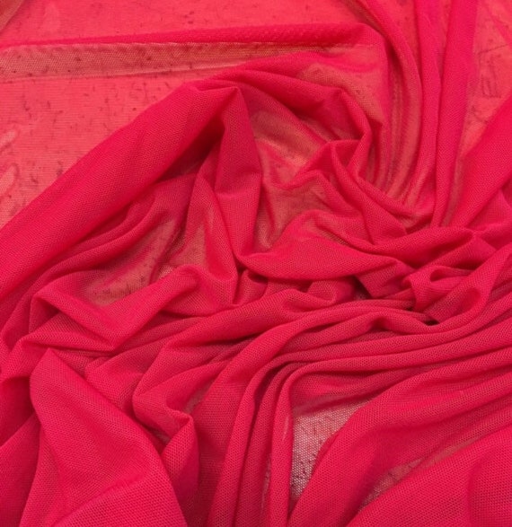 Red Stretch Power Mesh Fabric by the Yard Red Power Mesh Soft