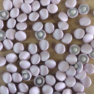 Bridal Buttons satin covered by the Dozen color powder pink covered buttons. Powder pink satin covered button pink covered buttons.