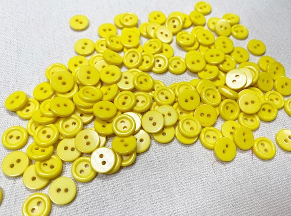 Small Yellow Button Yellow Buttons Sewing Buttons 3/8 10mm Sewing Button 2  Hole Sewing Buttons 