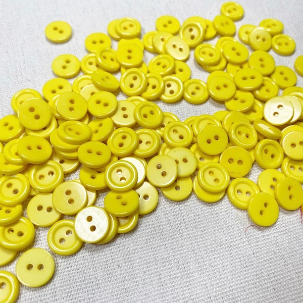 Small yellow button yellow buttons sewing buttons 3/8” 10mm sewing button 2 hole sewing buttons