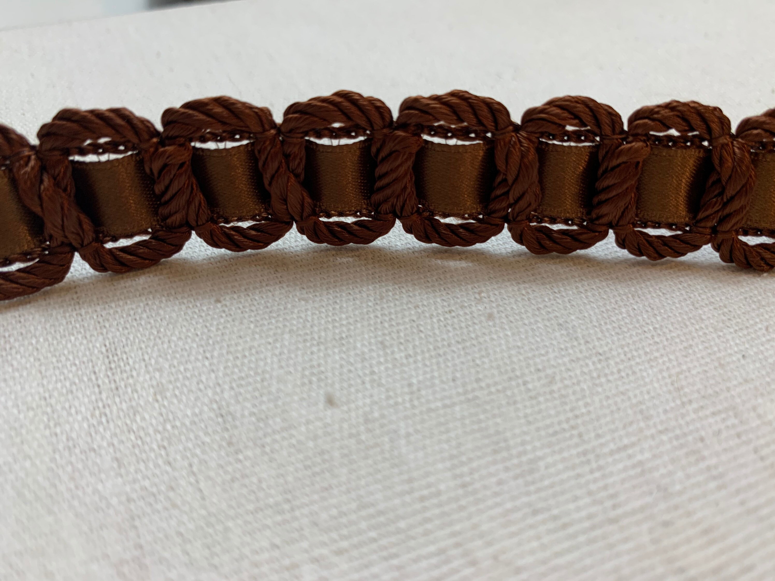 Brown Braid Trim With Satin Ribbon Insert in Classic Brown | Etsy