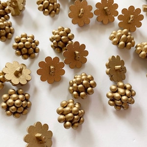 Medium gold buttons plastic sewing buttons with textured design 5/8&quot; 20mm gold shank vintage sewing button