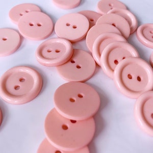 Medium light pink/peach sewing buttons plastic sewing buttons estimate 3/4&quot; sewing button 6 buttons