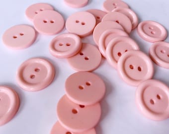 Botones de costura de color rosa claro/melocotón mediano, botones de costura de plástico, botón de costura estimado de 3/4 ", 6 botones