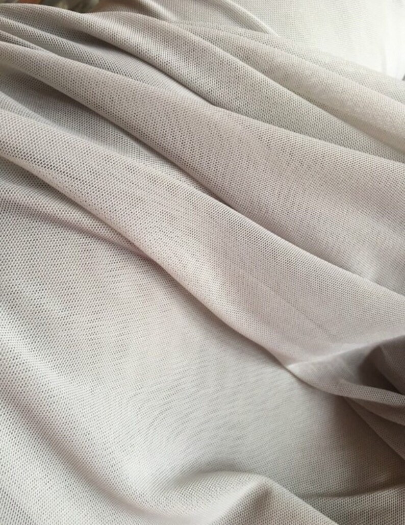 Silver Gray Stretch Power Mesh Fabric by the Yard Power Mesh Etsy
