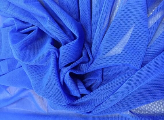 Blue stretch on sale mesh fabric