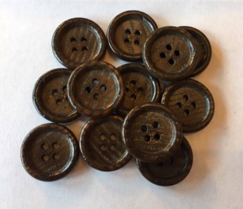 Brown - 1.5cm Handmade Fabric Small Button (Set of 12) 18 main image 1
