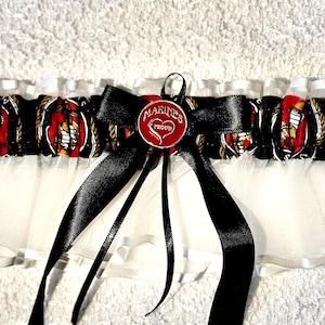MARINES MILITARY WHITE wedding garter or prom garters