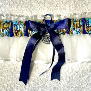 ARMY WHITE wedding garter or prom garters keepsake