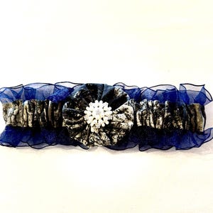NAVY blue MOSSY OAK toss wedding garter or prom garters