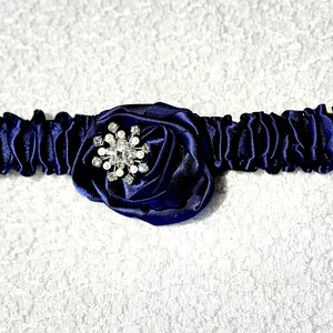 REGAL NAVY BLUE Satin Strumpfband oder Abschlussball-Strumpfbänder