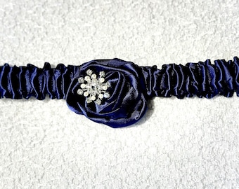 Liga de boda o liga de graduación de satén AZUL MARINO REGAL