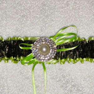 LIME MOSSY OAK toss wedding garter or prom garters