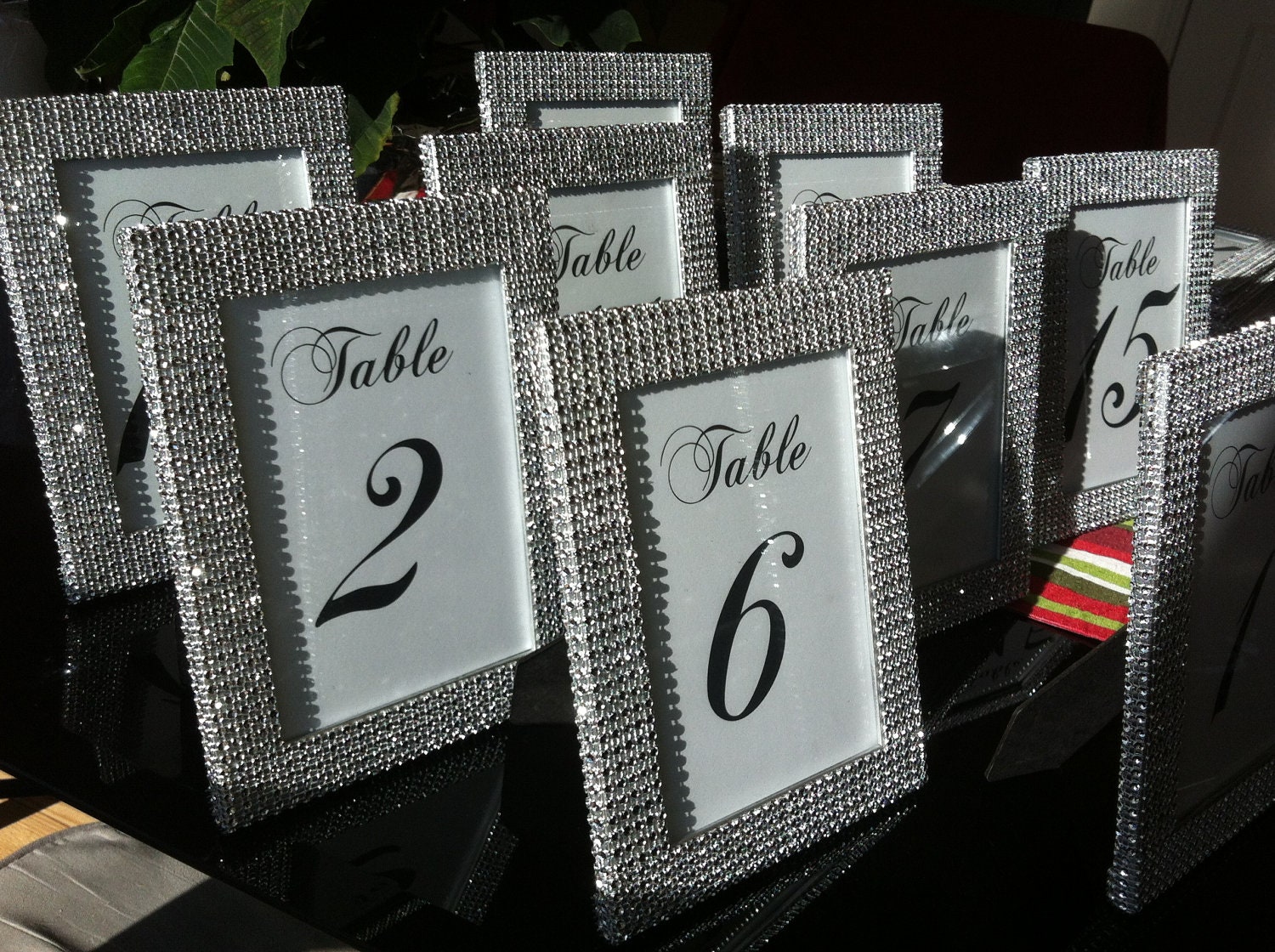 Set of 10 5 x 7 Frames in Silver Rhinestone and 10 Table Etsy